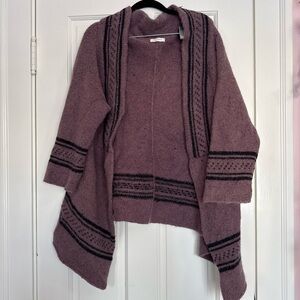 Elegant Mauve Open-Front Cardigan